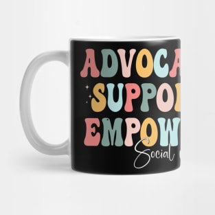 Groovy Advocate Support Empower Social Worker Graduation Mug